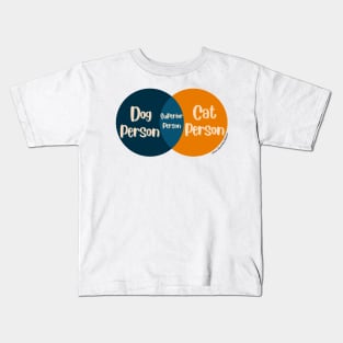 Venn Diagram: Dog Person vs. Cat Person = Superior Person Kids T-Shirt